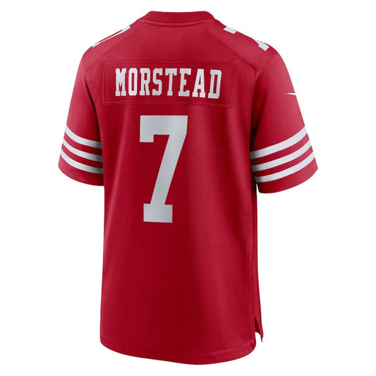 SF.49ers #7 Thomas Morstead Scarlet Team Game Stitched American Football Jerseys