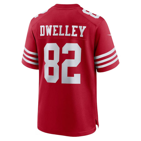 SF.49ers #82 Ross Dwelley Scarlet Team Game Stitched American Football Jerseys