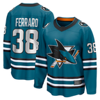 Gdoa S.Jose Sharks #38 Mario Ferraro Teal Home Breakaway Player Jerseys