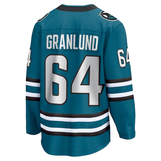 SJ.Sharks #64 Mikael Granlund Fanatics Home Breakaway Jersey - Teal Stitched American Hockey Jerseys