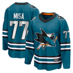 Gdoa S.Jose Sharks #77 Michael Misa Teal Breakaway Jerseys