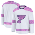 Gdoa St.L.Blues White 2024 Hockey Fights Cancer Practice Jerseys