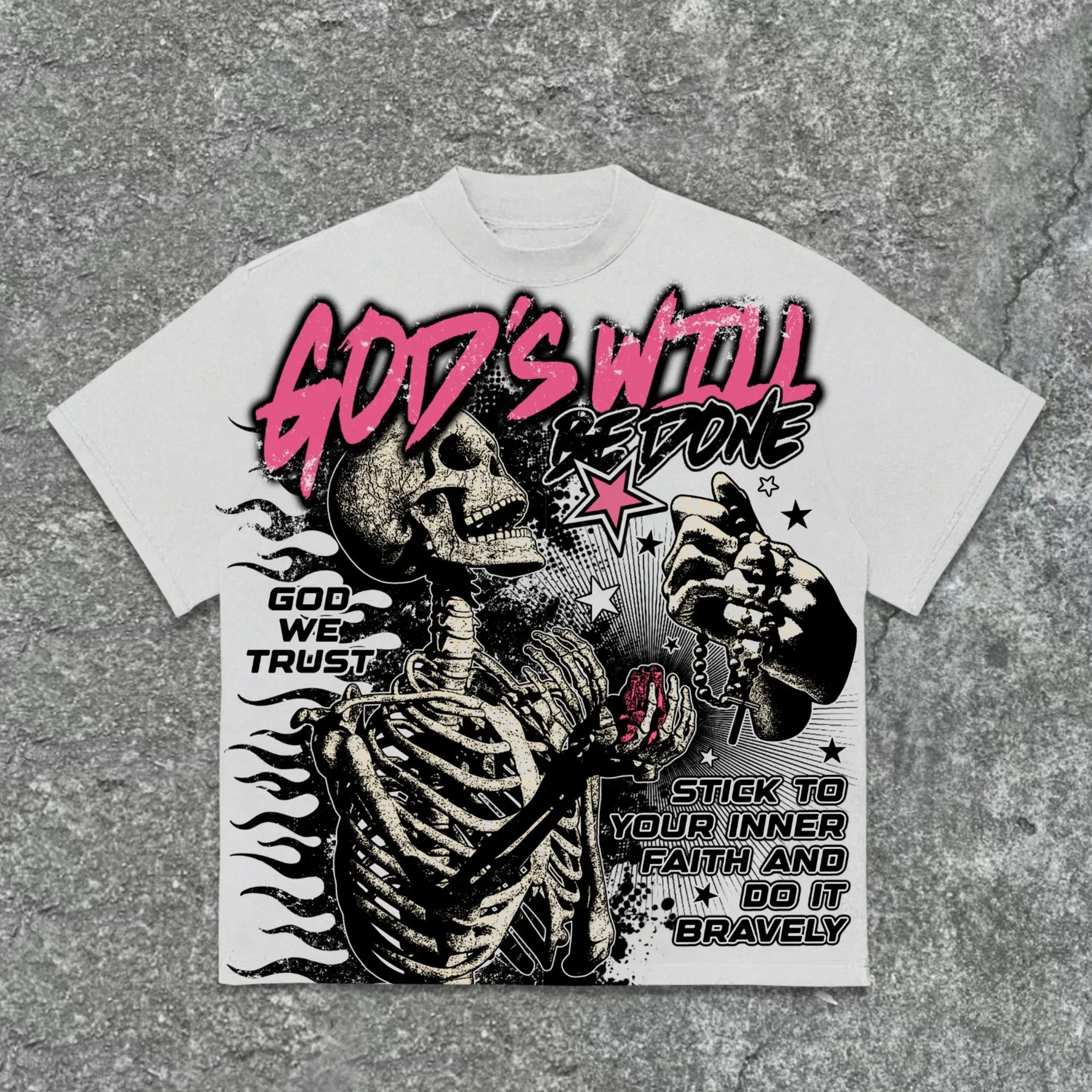 Cheap T-shirt Jerseys The 2025 3d Tshirt God's Will Skull Retro Pattern T-shirt Printed Graphic Men And Women Y2K Oversized T-shirt Street Wear