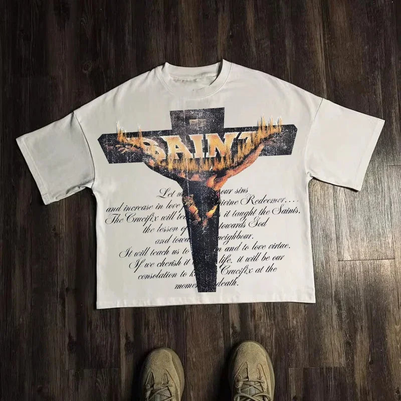 Cheap T-shirt Jerseys Graphic T-shirt Men Women Vintage Top Hip Hop Streetwear Oversized Tshirt Short Sleeve Casual Clothing Summer Fashion Trendy Tee