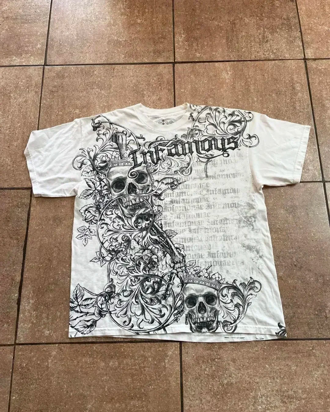Cheap T-shirt Jerseys 90s American Suffering Trendy Retro Fashion Print Round Neck Short Sleeved T shirt Women Y2K Street Style Gothic Couple Sports