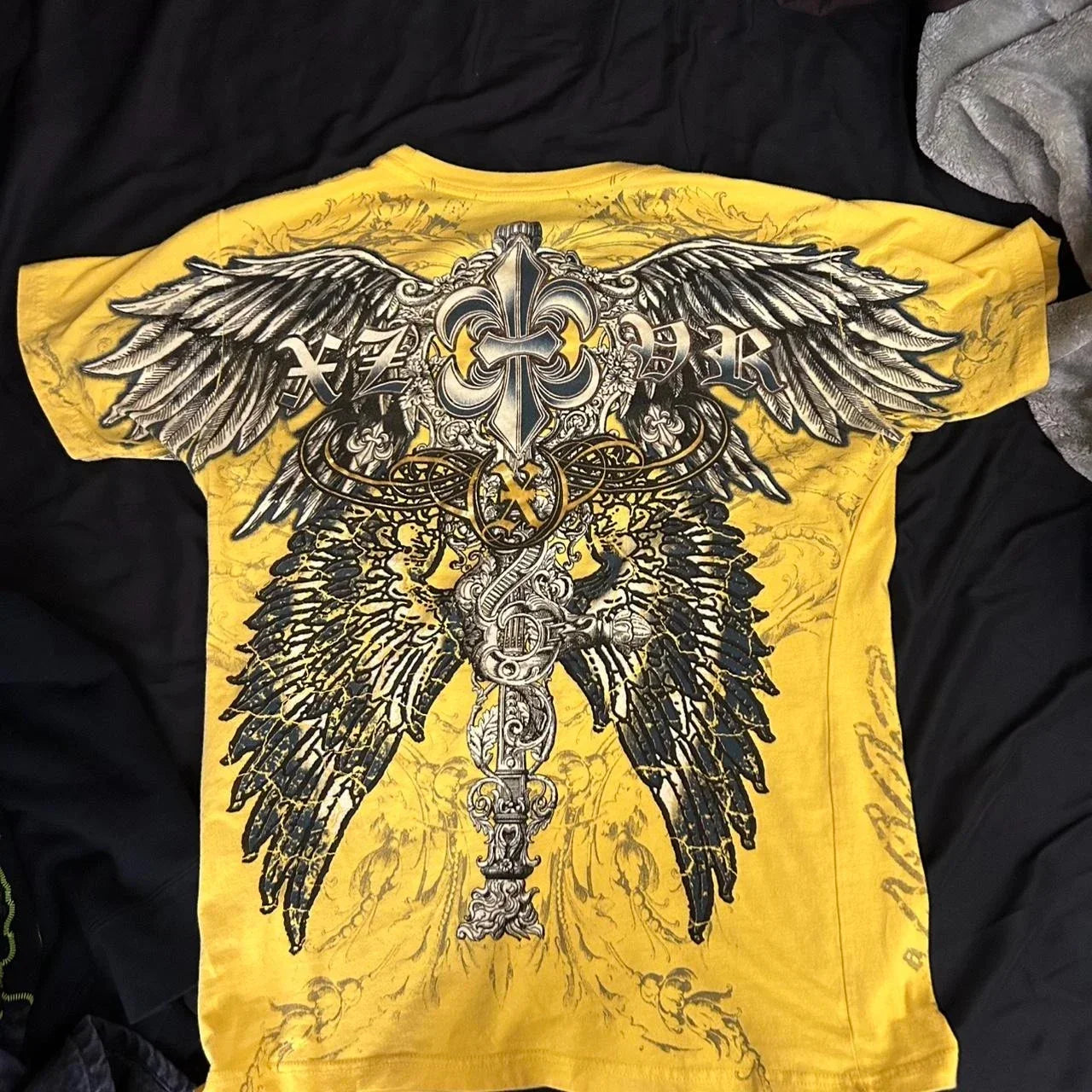 Cheap T-shirt Jerseys Retro Xtreme Angel Wing Men Yellow Short Sleeves Harajuku High Street American Fashion T-shirt Man Women Summer Tops