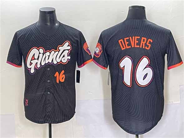 San Francisco Giants #16 Rafael Devers Anthracite 2025 City Connect Limited Stitched Baseball Jersey