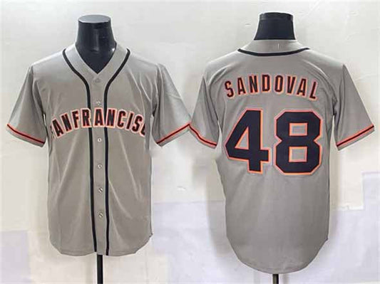 San Francisco Giants #48 Pablo Sandoval Gray Cool Base Stitched Baseball Jersey