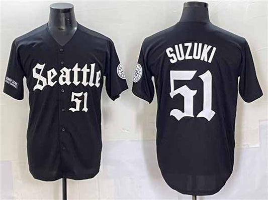 Seattle Mariners #51 Ichiro Suzuki Black 'Deep Sea Gothic Edition' Vapor Premier Limited Stitched Baseball Jersey