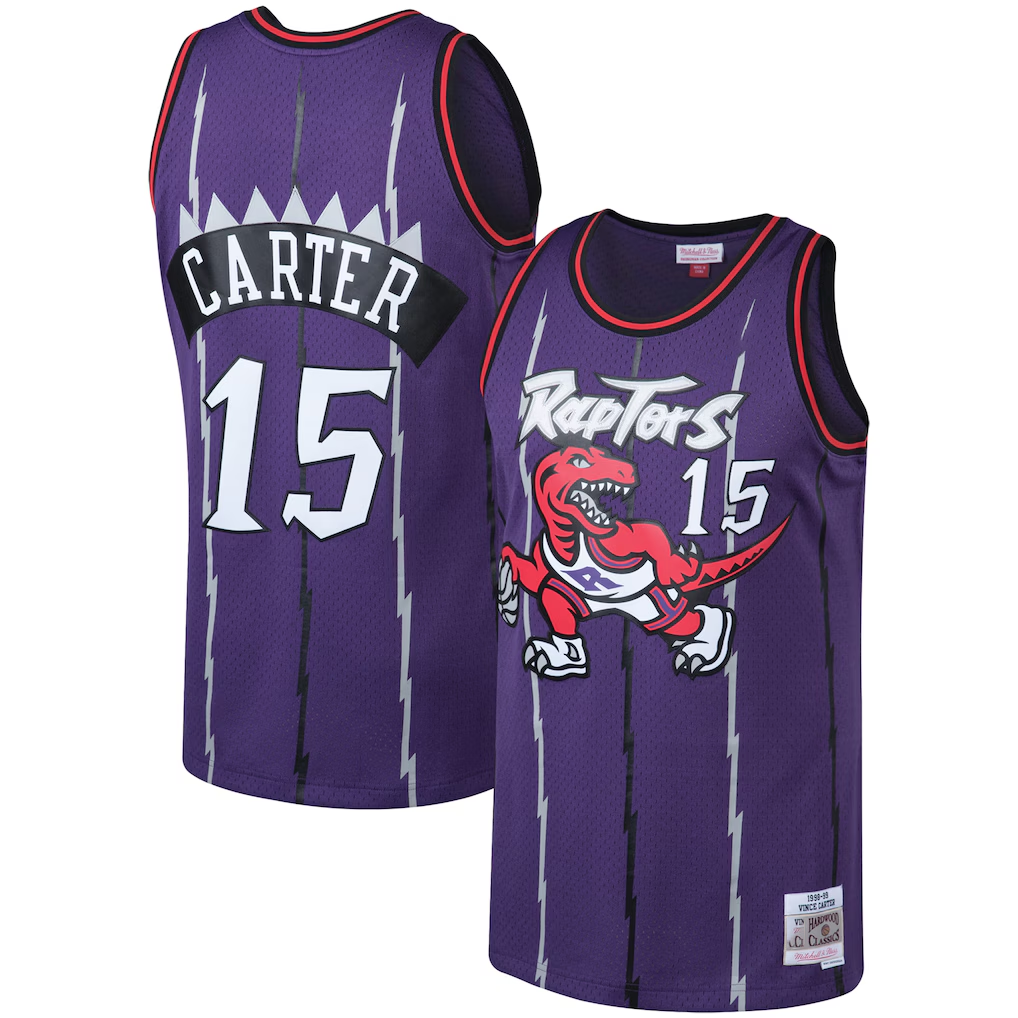 Edoa T.Raptors #15 Vince Carter Mitchell & Ness Purple 199899 Big & Tall Hardwood Classics Swingman Jerseys