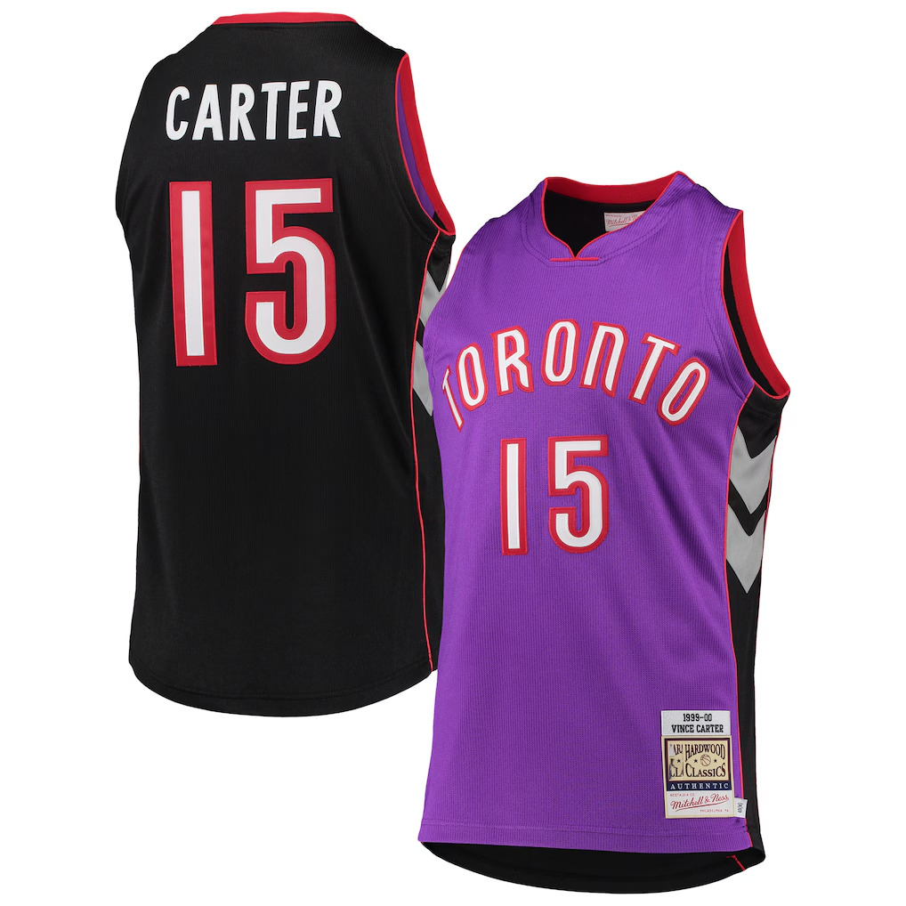 Edoa T.Raptors #15 Vince Carter Mitchell & Ness Purple 19992000 Hardwood Classics Authentic Jerseys