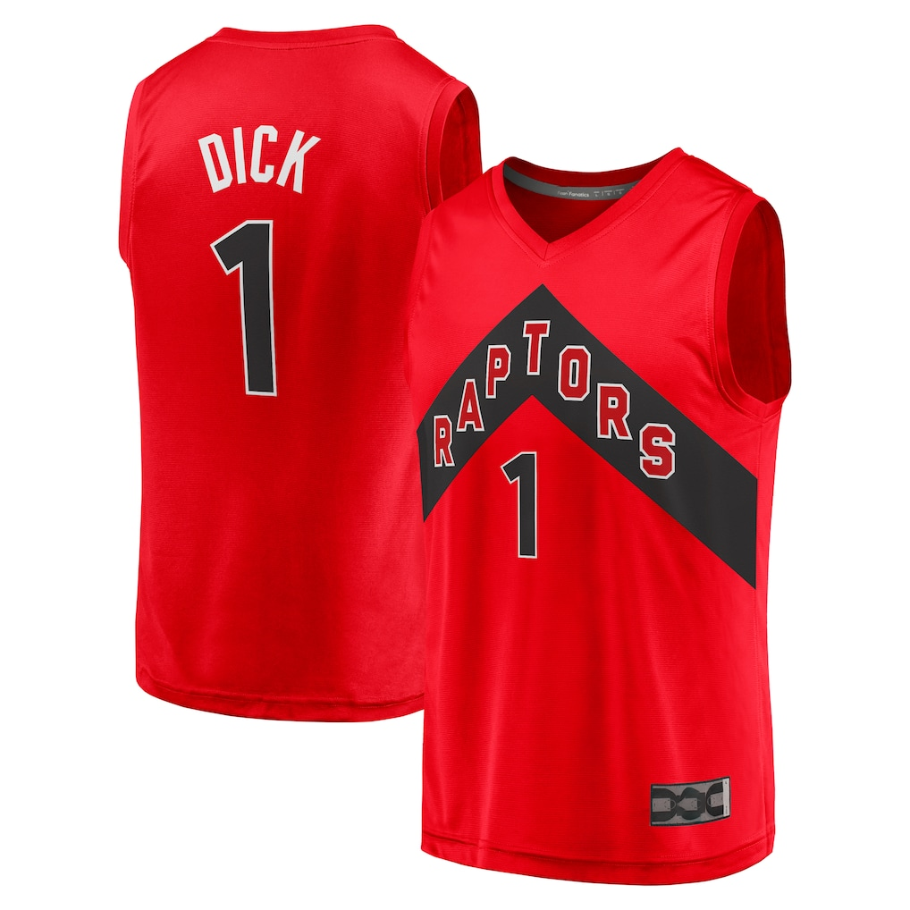 Edoa T.Raptors #1 Gradey Dick Red Fast Break Player Jerseys - Icon Edition