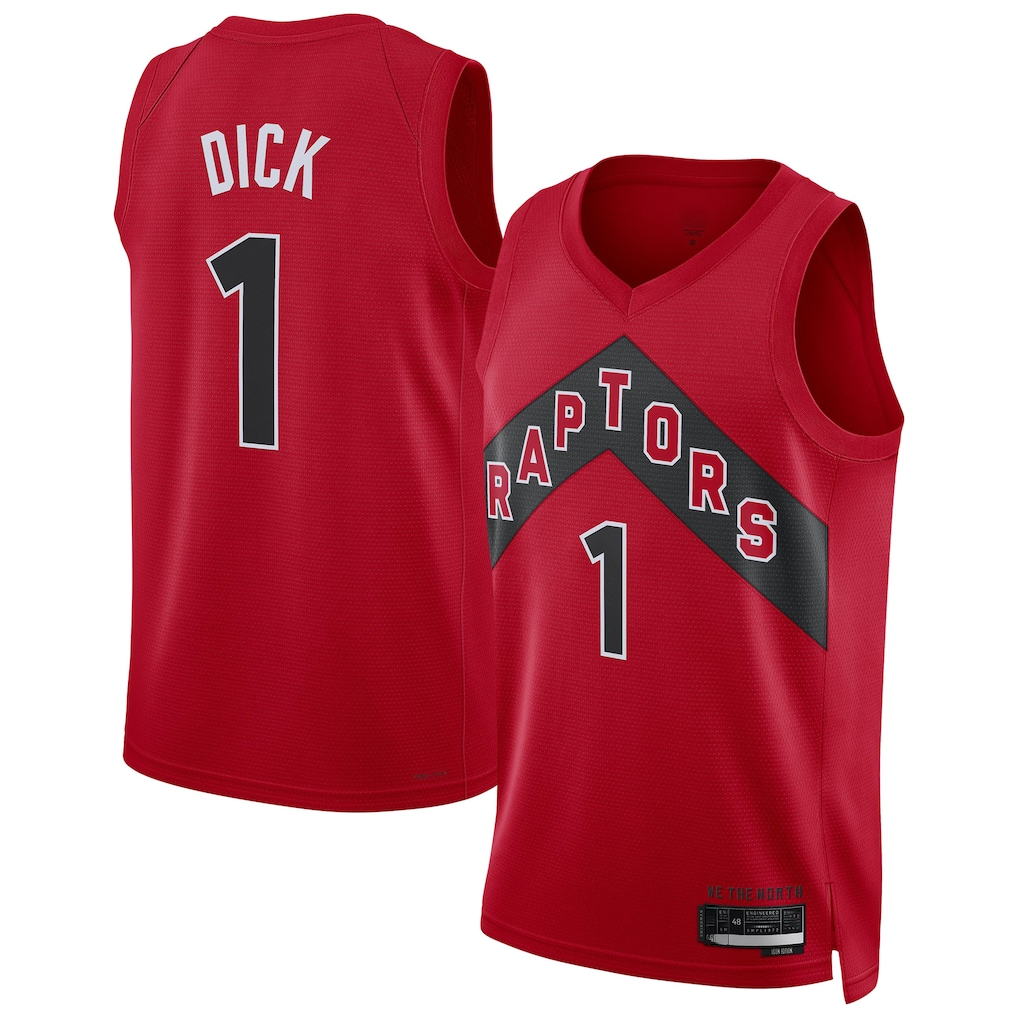 Edoa T.Raptors #1 Gradey Dick Red Swingman Player Jerseys - Icon Edition