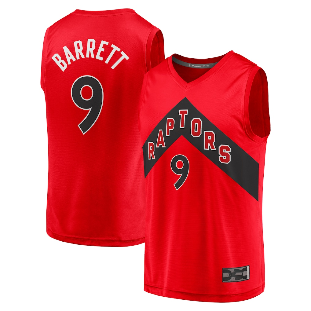 Edoa T.Raptors #9 RJ Barrett Red Fast Break Player Jerseys - Icon Edition