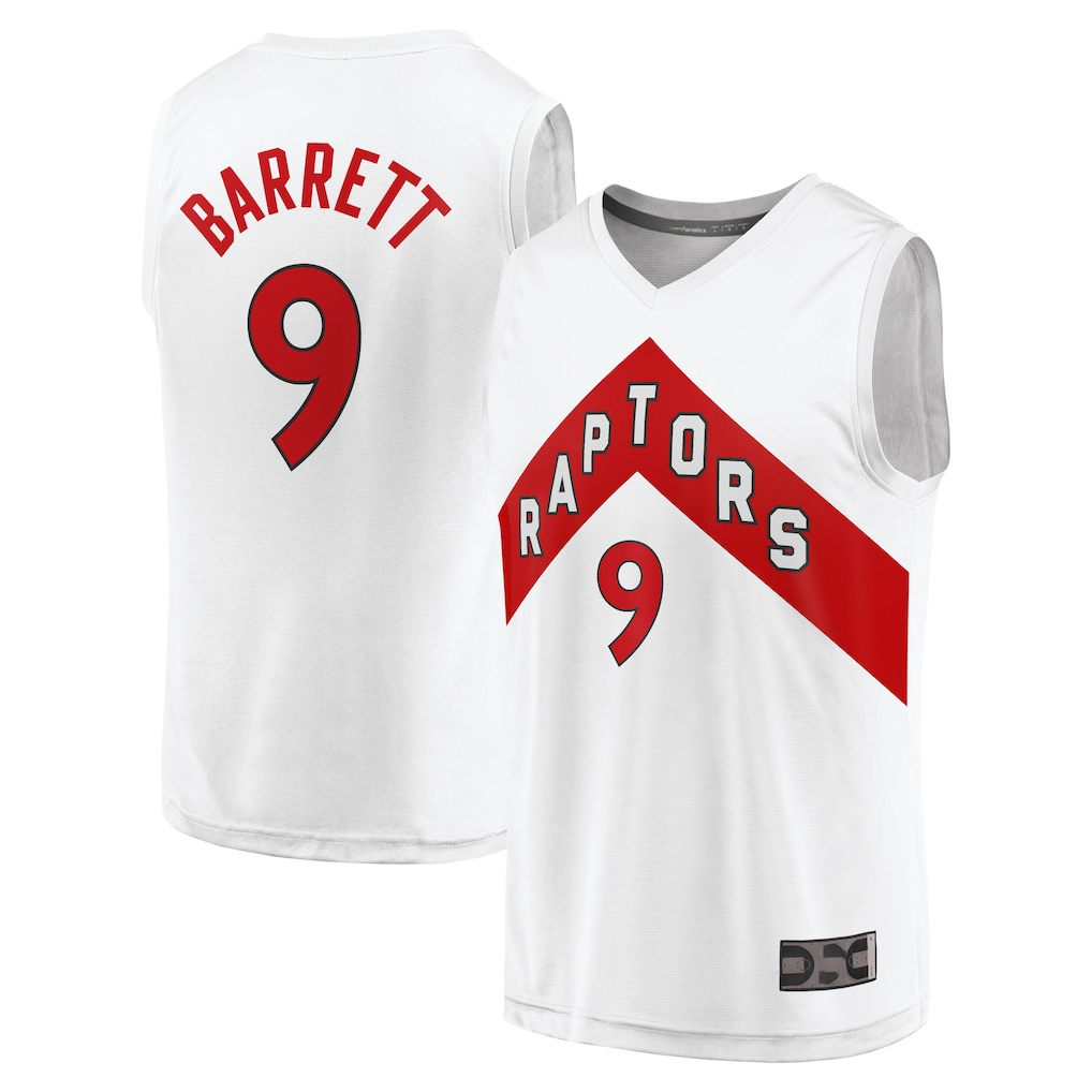 Edoa T.Raptors #9 RJ Barrett White Fast Break Player Jerseys - Association Edition
