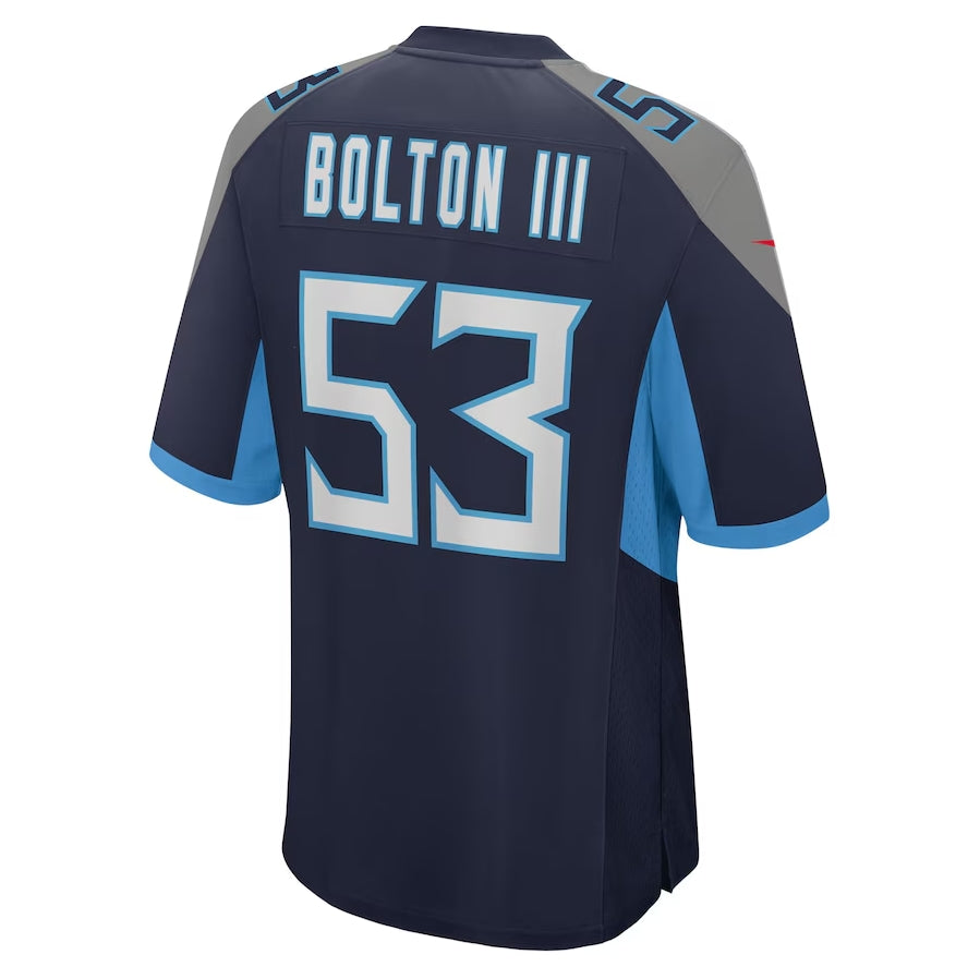 T.Titans #53 Curtis Bolton III Navy Team Game Stitched American Football Jersey