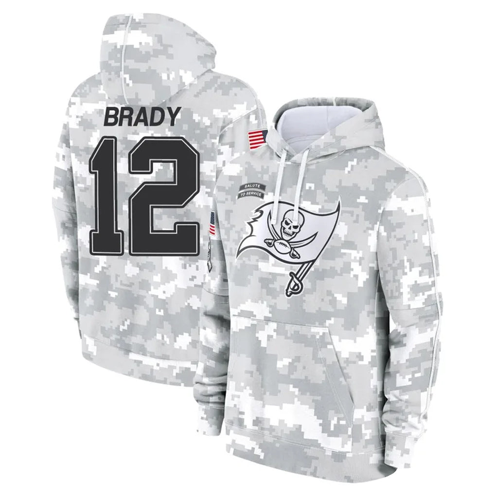 TB.Buccaneers #12 Tom Brady Player Salute to Service Hoodies Football Jerseys