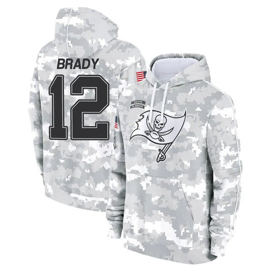 TB.Buccaneers #12 Tom Brady Player Salute to Service Hoodies Football Jerseys