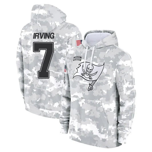 TB.Buccaneers #7 Bucky Irving Player Arctic Camo Salute to Service Hoodies Football Jerseys