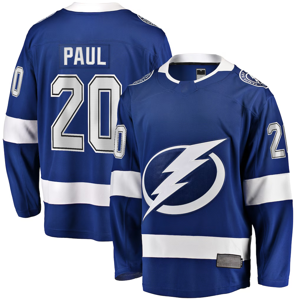 Gdoa TB.Lightning #20 Nicholas Paul Blue Home Breakaway Player Jerseys