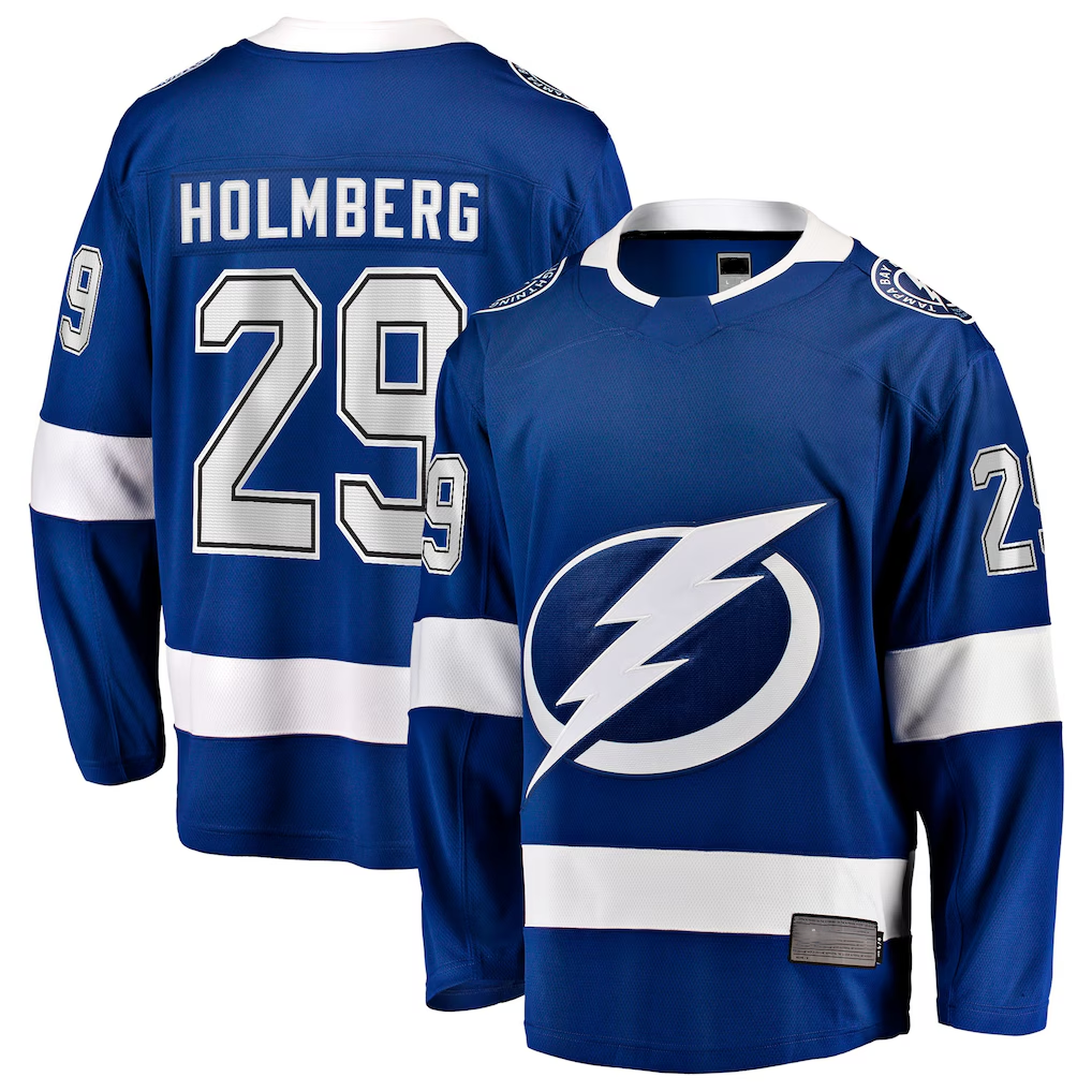 Gdoa TB.Lightning #29 Pontus Holmberg Blue Home Breakaway Player Jerseys