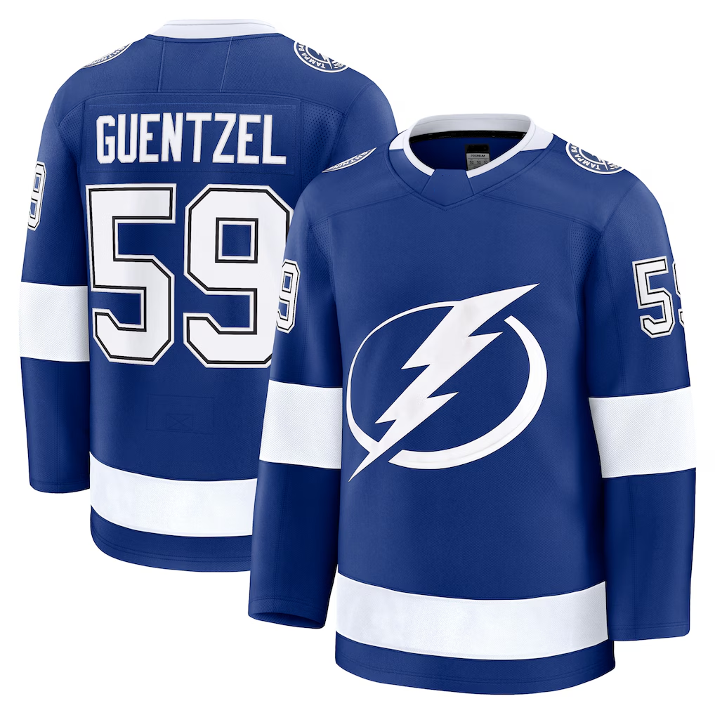 Gdoa TB.Lightning #59 Jake Guentzel Blue Home Premium Jerseys