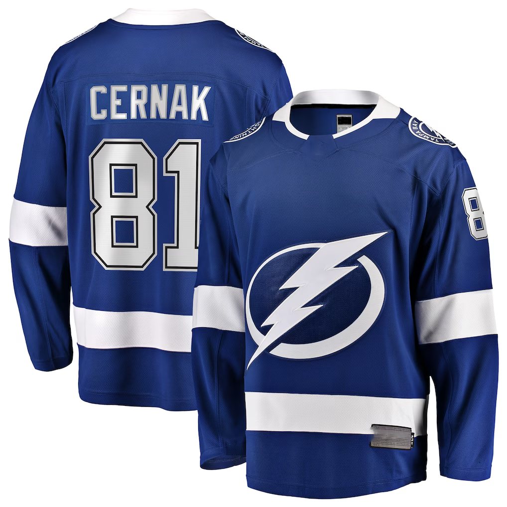 Gdoa TB.Lightning #81 Erik Cernak Blue Home Breakaway Player Jerseys