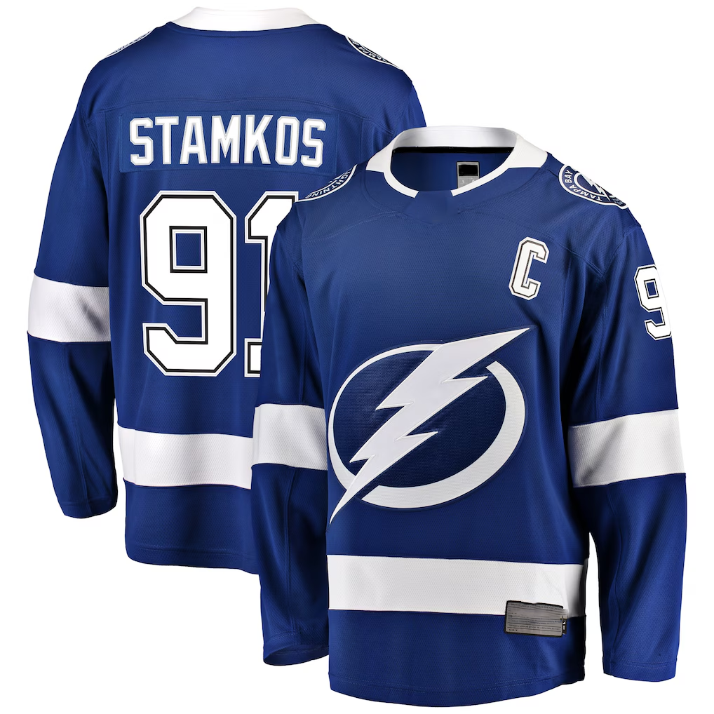 Gdoa TB.Lightning #91 Steven Stamkos Blue Breakaway Player Jerseys