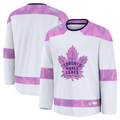 Gdoa T.Maple Leafs White 2024 Hockey Fights Cancer Practice Jerseys