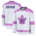 Gdoa T.Maple Leafs White Hockey Fights Cancer Survivor Practice Jerseys