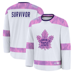 Gdoa T.Maple Leafs White Hockey Fights Cancer Survivor Practice Jerseys