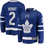 Gdoa T.Maple Leafs #2 Simon Benoit Blue Home Premier Breakaway Player Jerseys