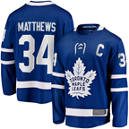 Gdoa T.Maple Leafs #34 Auston Matthews Blue Captain Patch Home Breakaway Player Jerseys