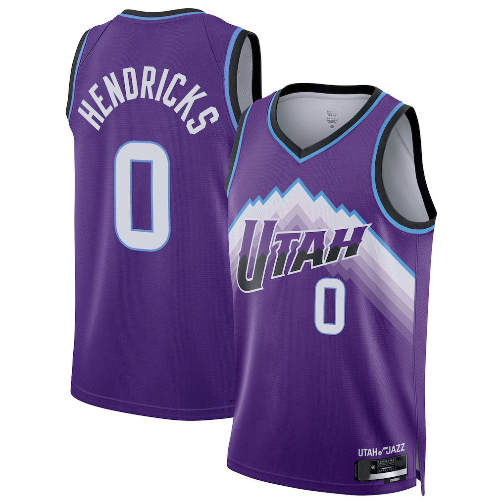 Edoa U.Jazz #0 Taylor Hendricks Purple Swingman Jerseys - Icon Edition