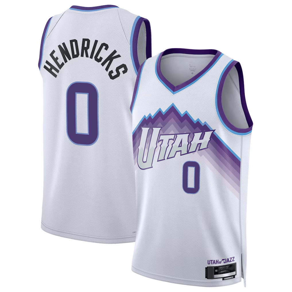 Edoa U.Jazz #0 Taylor Hendricks White Swingman Jerseys - Association Edition