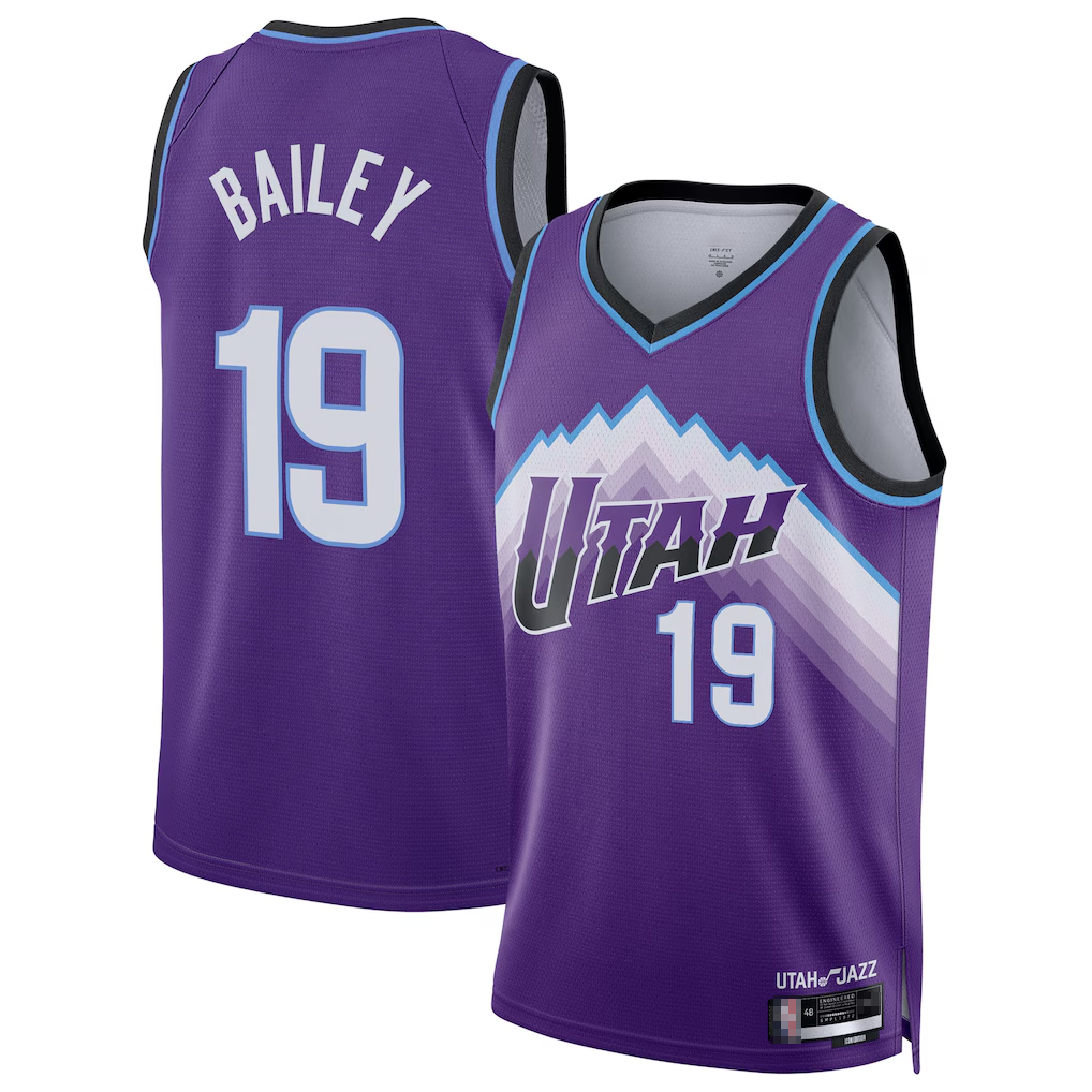 Edoa U.Jazz #19 Ace Bailey Purple Swingman Jerseys - Icon Edition