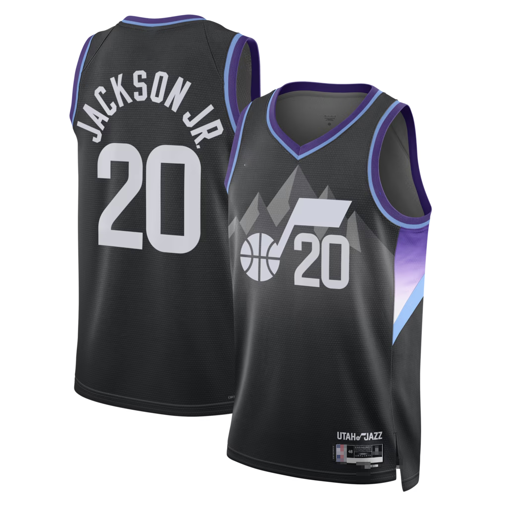 Edoa U.Jazz #20 Jaren Jackson Jr. Black Swingman Jerseys - Statement Edition