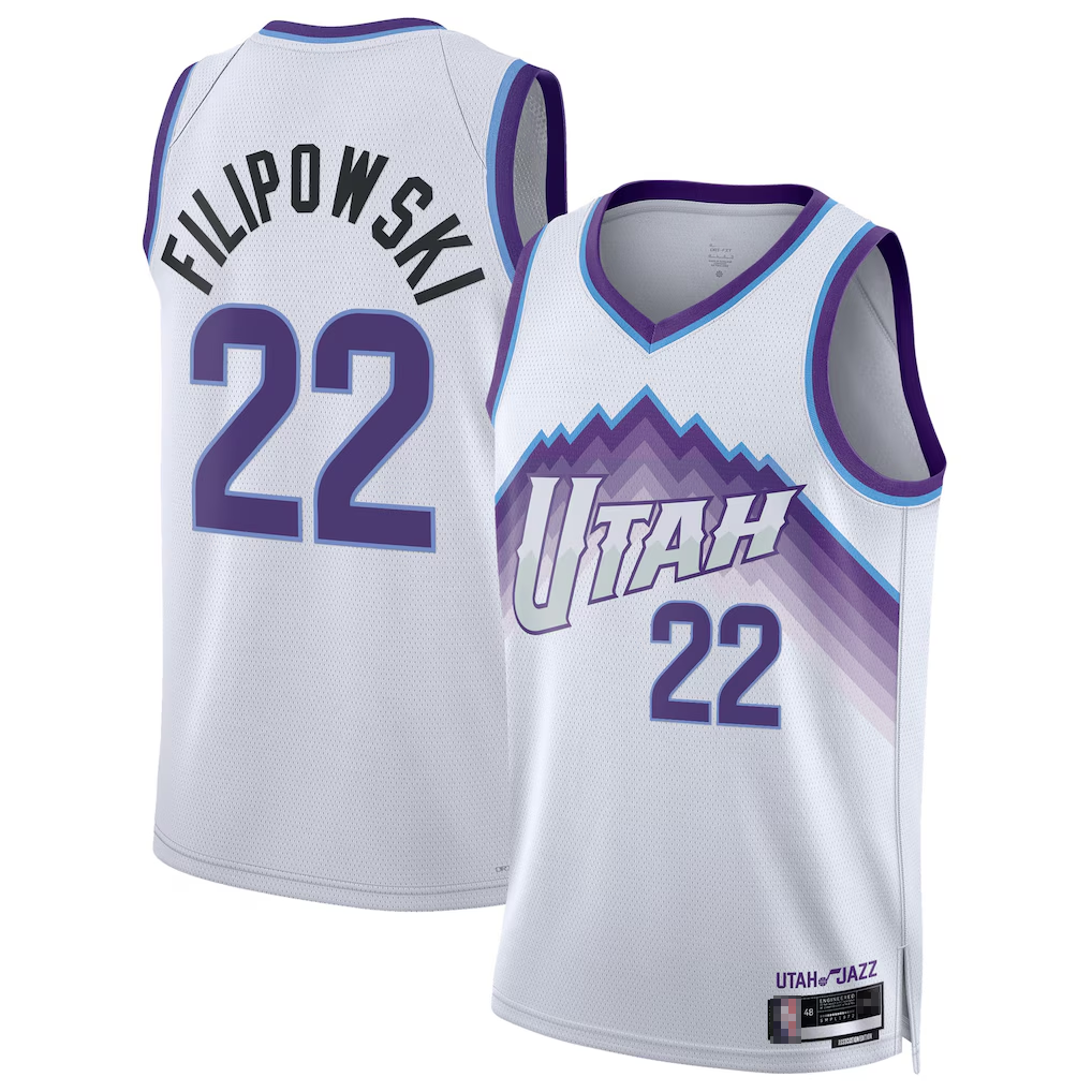 Edoa U.Jazz #22 Kyle Filipowski White Swingman Jerseys - Association Edition