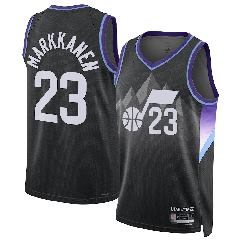 Edoa U.Jazz #23 Lauri Markkanen Black 2024-2025 Swingman Jerseys - Statement Edition