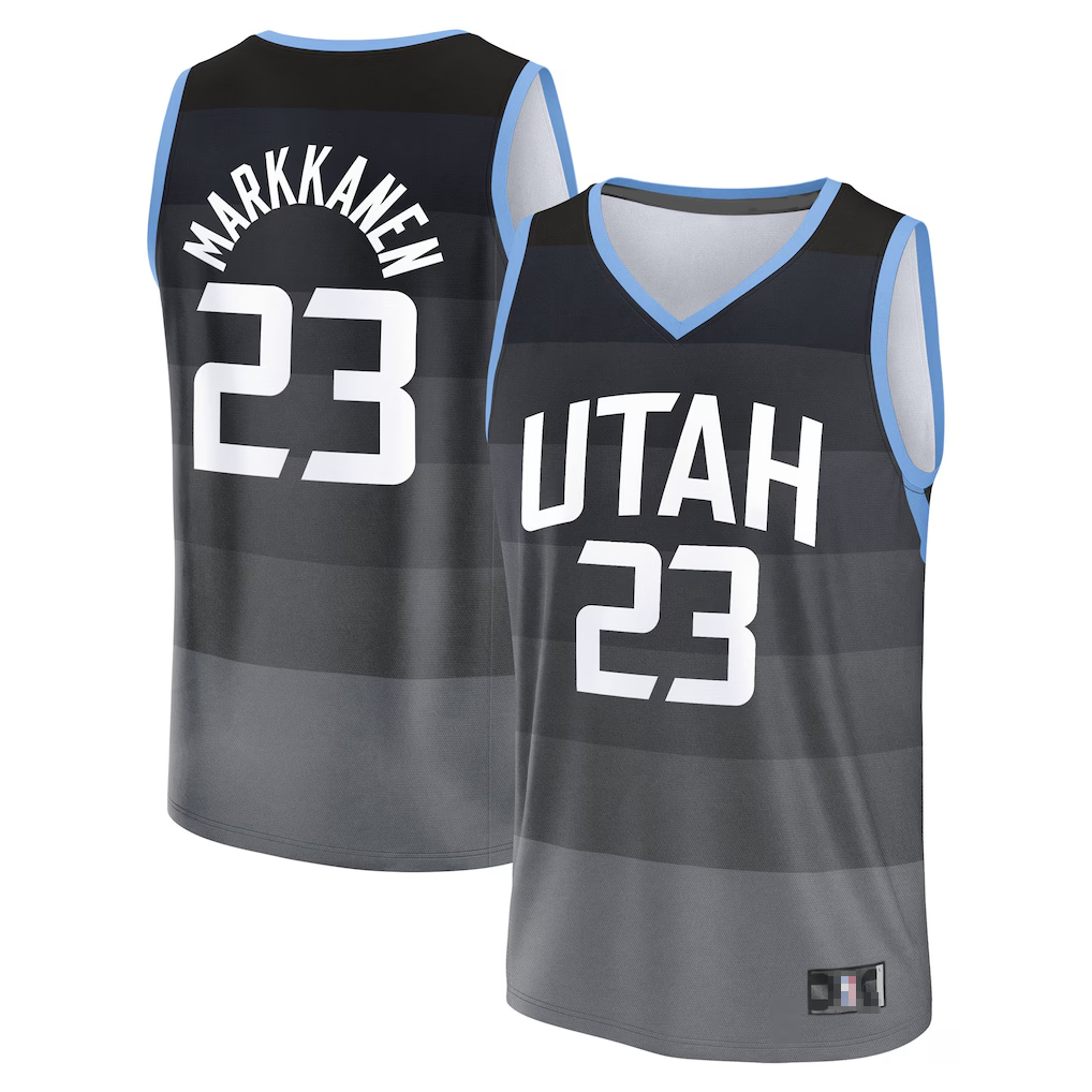 Edoa U.Jazz #23 Lauri Markkanen Fanatics Black 2025-2026 City Edition Fast Break Jerseys