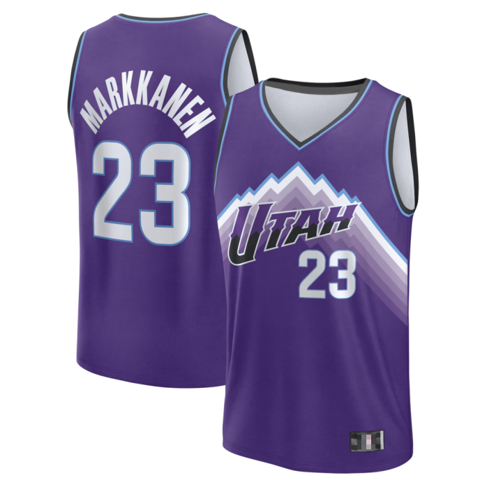Edoa U.Jazz #23 Lauri Markkanen Fanatics Purple Fast Break Replica Jerseys - Icon Edition