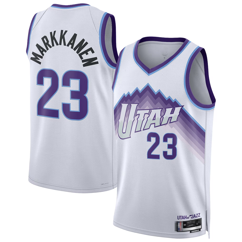 Edoa U.Jazz #23 Lauri Markkanen White Swingman Jerseys - Association Edition