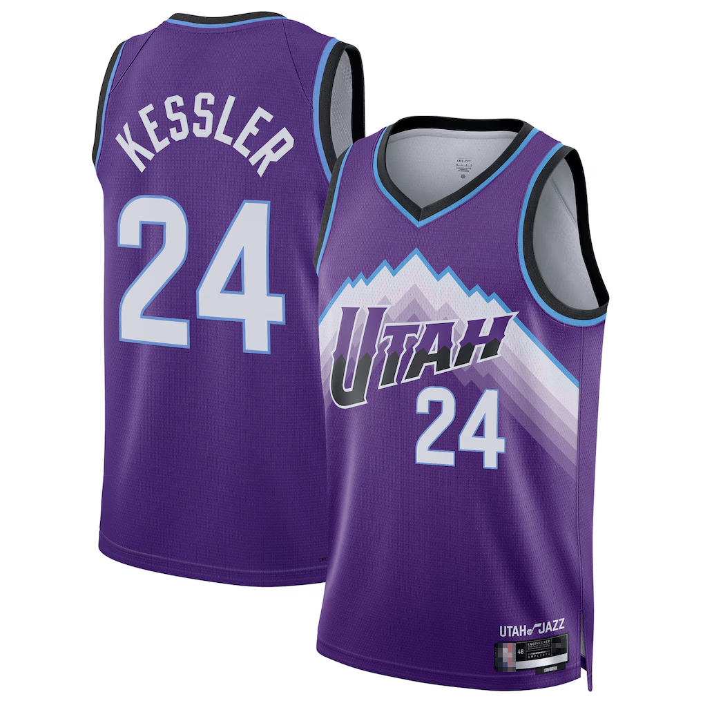 Edoa U.Jazz #24 Walker Kessler Purple Swingman Jerseys- Icon Edition