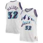 Edoa U.Jazz #32 Karl Malone Mitchell & Ness White 1996-1997 Big & Tall Hardwood Classics Swingman Jerseys