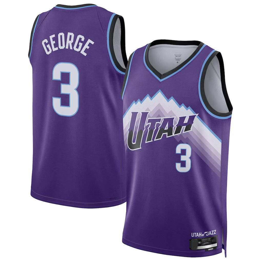 Edoa U.Jazz #3 Keyonte George Purple Swingman Jerseys - Icon Edition