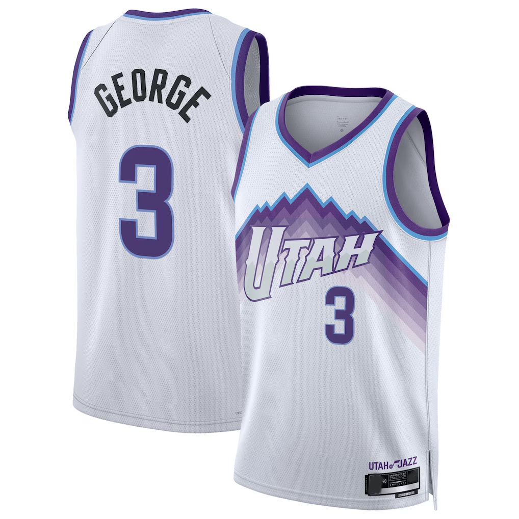 Edoa U.Jazz #3 Keyonte George White Swingman Jerseys - Association Edition