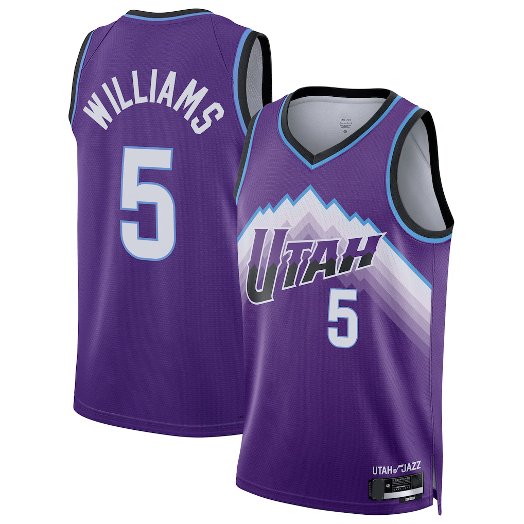 Edoa U.Jazz #5 Cody Williams Purple Swingman Jerseys - Icon Edition