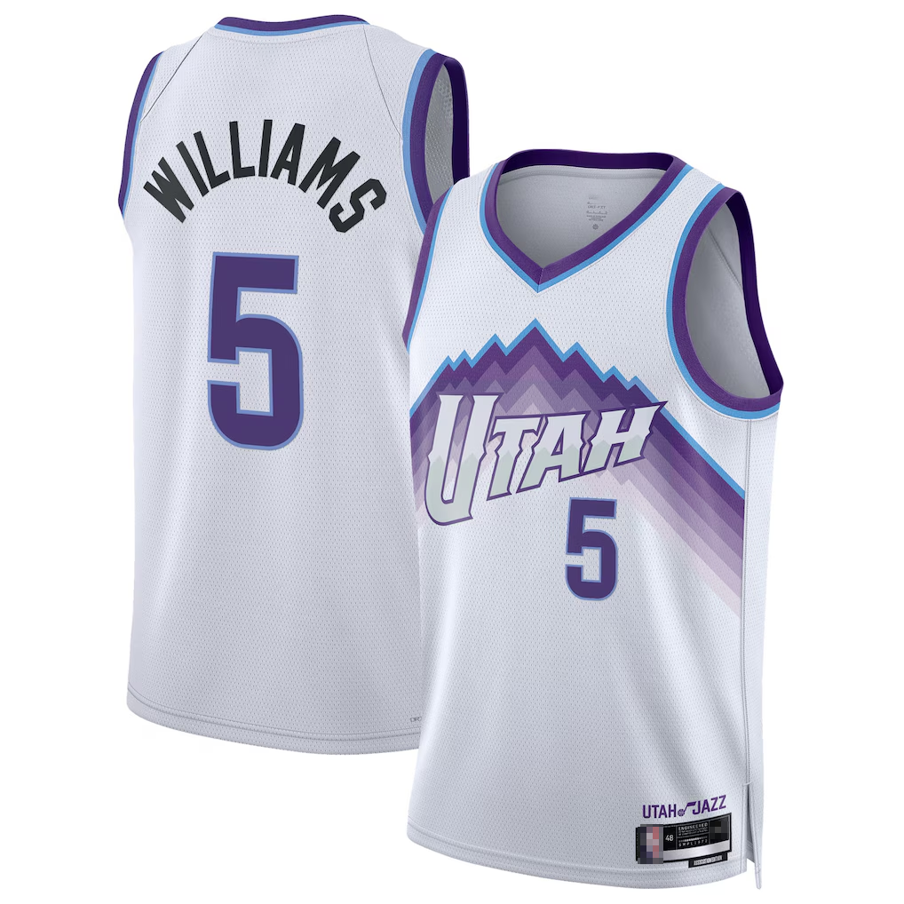 Edoa U.Jazz #5 Cody Williams White Swingman Jerseys - Association Edition