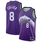 Edoa U.Jazz #8 Isaiah Collier Purple Swingman Jerseys - Icon Edition