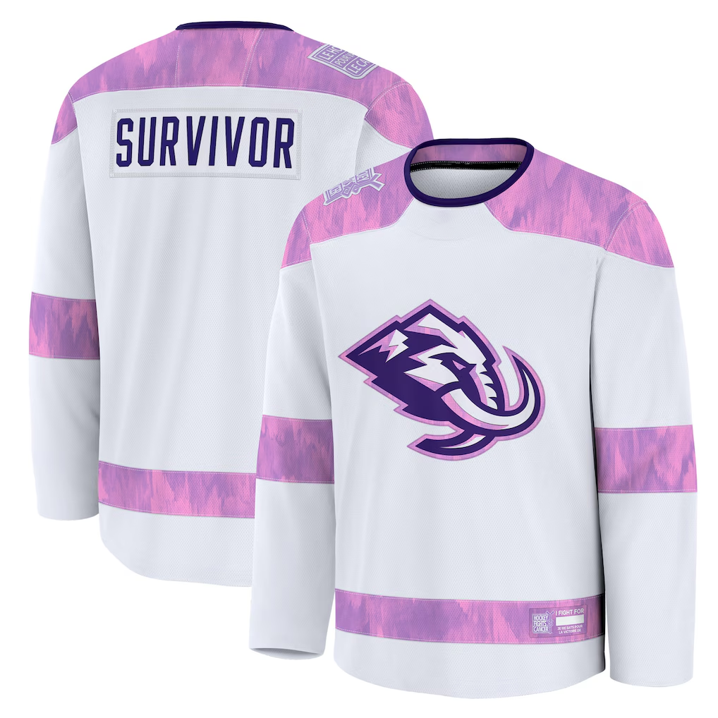 Gdoa U.Mammoth White Hockey Fights Cancer Survivor Practice Jerseys